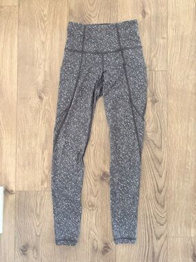 Athleta Marled Charcoal High-Rise Performance Leggings